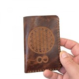 Cumpara ieftin Portofel, personalizabil, din piele naturala, Jack L, Maro-roscat, Elyk Creation