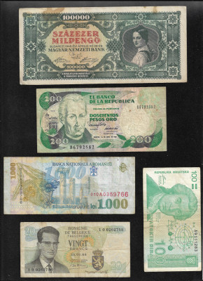 Set #88 15 bancnote de colectie (cele din imagini) foto