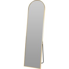 Oglinda de podea cu rama metalica aurie, design arcuit, 160x40 cm