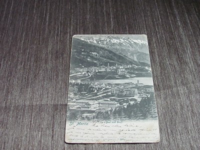 Carte poștală veche Elveția &amp;ndash; St. Moritz, Vedere Panoramică (cel mai probabil din perioada 1900&amp;ndash;1940) foto