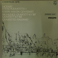 Vinil Mozart, Quartetto Italiano ‎– Quartett KV 387 / Quartett KV 421 (-VG)