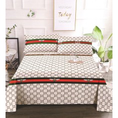 Lenjerie de pat pentru o persoana cu husa de perna patrata, Joska, bumbac mercerizat, multicolor