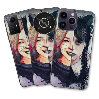 Husa Apple iPhone 11 Silicon Gel Tpu Model Wednesday si Enid Sinclair foto