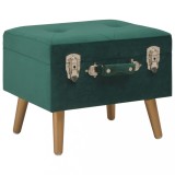 vidaXL Taburet de depozitare, verde, 40 cm, catifea