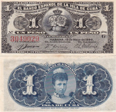 Cuba 1 Peso 1896 UNC foto