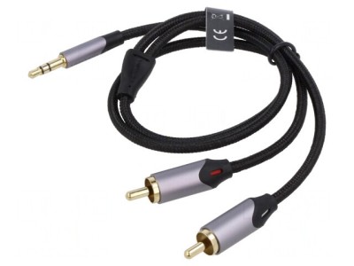 Cablu Jack 3,5mm RCA 0,5m Aurit foto