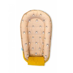 Baby Nest din Bumbac, model galben bufnita
