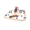 Set de joaca circuit din lemn Hape cu tren si incarcator minier 64 piese