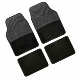 Covorase PVC/Mocheta universale Fusion 4buc - Negru Garage AutoRide