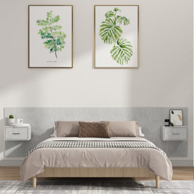 Tablie de pat cu dulapuri, gri beton, lemn prelucrat GartenMobel Dekor foto