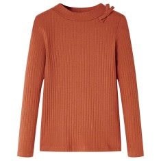 Tricou pentru copii cu m&acirc;neci lungi, coniac, 116 14126