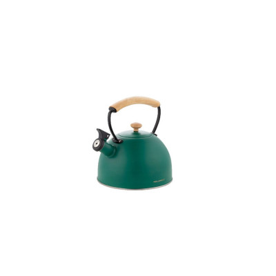 Ceainic din inox cu fluier, fierbator traditional, capacitate 2.5 litri, verde, Florina foto