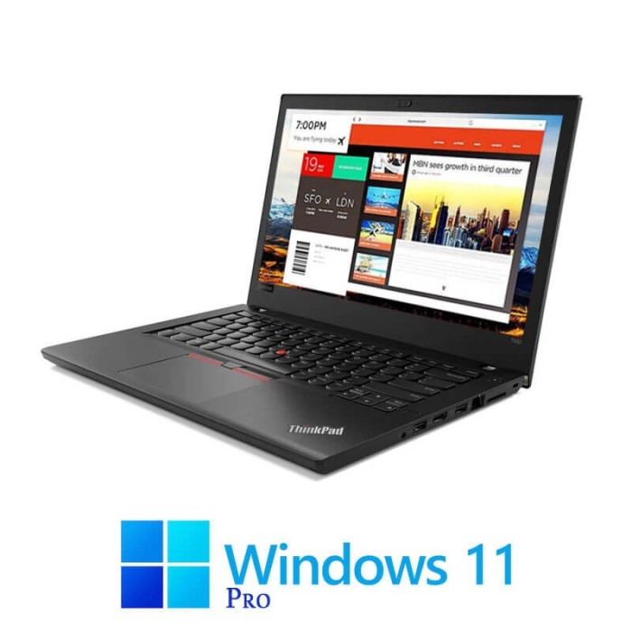 Laptopuri Lenovo T480, Quad Core i5-8350U, 16GB DDR4, 256GB SSD, Win 11 Pro