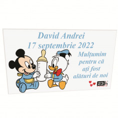 Marturie botez personalizata, Mickey&amp;amp;Donald, cu magnet - ILIF204020- 23h Events foto