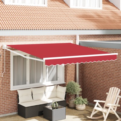 vidaXL Marchiză retractabilă Roșu 2.5m x 2m foto