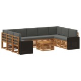 vidaXL Seturi de canapele cu pernă 10 pcs Natural și Antracit 3384873