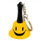 Breloc Metalic Clopot Smile, Galben, 4x6 cm, Oem
