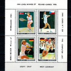 DPR Korea 1986 - Tenis, bloc neuzat