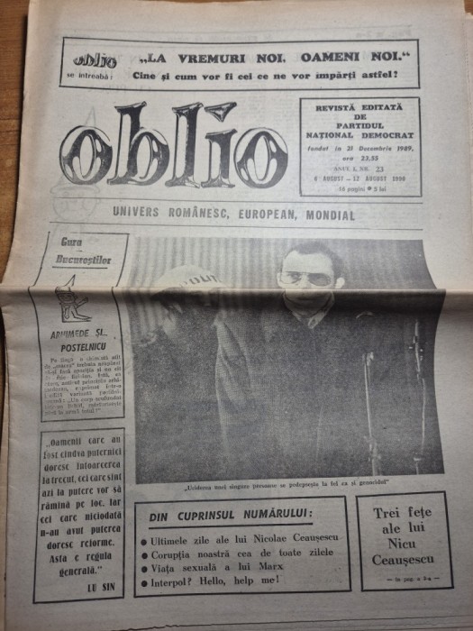 ziarul oblio 6 - 12 august 1990