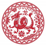 Abtibild feng shui cu zodia dragon - mare 11cm, Stonemania Bijou