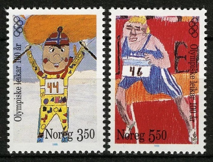 Norvegia 1996 - Centenarul Jocurilor Olimpice, serie neuzata