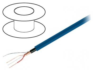 Cablu Microfon Albastru OFC PVC 1x2x0,22mm2 foto