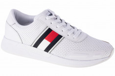 Pantofi pentru adida?i Tommy Hilfiger Flexi Perf Leather Runner EM0EM00580-YBR alb foto