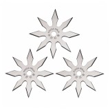 Cumpara ieftin Set trei stele de aruncat, 8 colturi, otel inoxidabil, 10 cm , argintiu