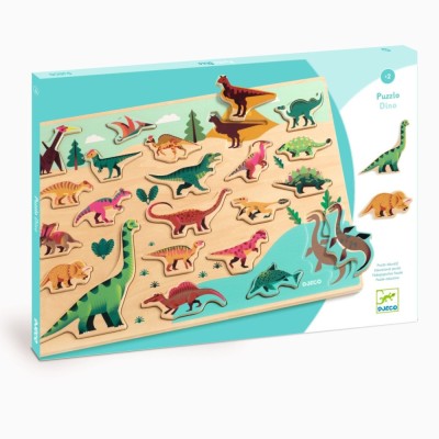 Puzzle lemn Dinozauri Djeco 22 piese foto