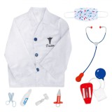 Costum Doctor Copii cu Accesorii Medicale, Set 8 Piese, Unisex, 3-6 Ani, Multicolor, Jacheta, Masca, Stetoscop, Seringa