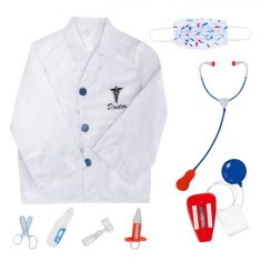 Costum Copii Medic &amp; Accesorii Instrumente Medicale Set 8 Piese