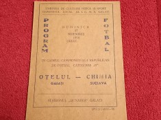 Program (rar-vechi) meci fotbal OTELUL GALATI - CHIMIA SUCEAVA (27.11.1966)