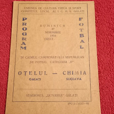 Program (rar-vechi) meci fotbal OTELUL GALATI - CHIMIA SUCEAVA (27.11.1966)