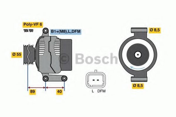 Generator / Alternator RENAULT CLIO II (BB0/1/2, CB0/1/2) (1998 - 2005) BOSCH 0 986 042 720