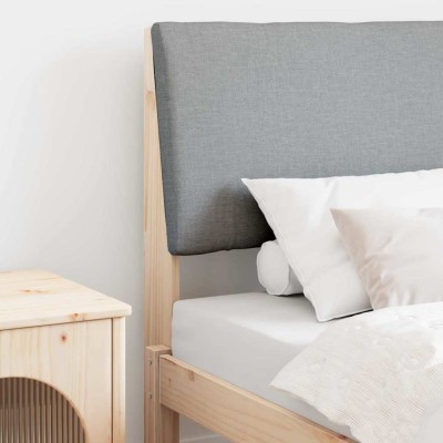 vidaXL Tăblie tapițată Gri deschis 75 cm Lemn de pin masiv 879314 foto