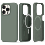 Husa Tech-Protect Silicone MagSafe pentru Apple iPhone 15 Pro Max Olive, Silicon, Carcasa