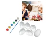 Set de Paste din Polistiren pentru Pictat cu Acuarele si Pensula, 6 oua, Oem