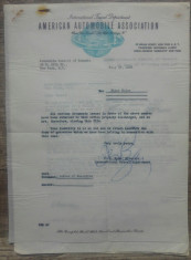 Documente privind garantie automobil Chrysler/ Consulatul RO din SUA, 1948 foto