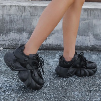 Sneakers dama negri, design futurist, talpa chunky - 39 foto