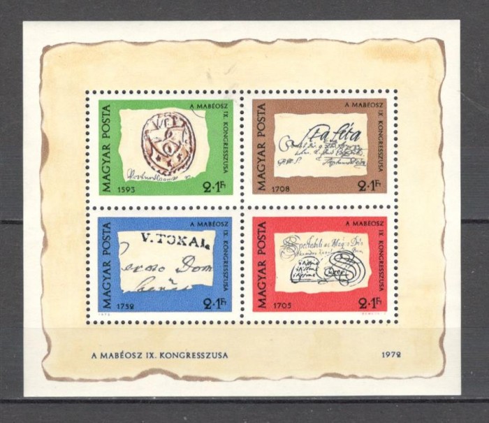 Ungaria.1972 Ziua marcii postale-Bl. XU.176