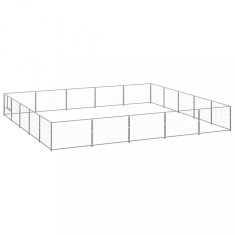 vidaXL Padoc pentru c&acirc;ini, argintiu, 25 m&sup2;, oțel