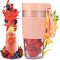 Blender portabil pentru smoothie-uri, capacitate 350ml, incarcare USB, inchidere etansa, lama din otel, roz