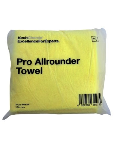 Laveta microfibra profesionala dual face, fara margini, galbena, 40x40 cm Koch Chemie Pro Allrounder Towel Set 5 buc