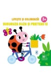 Buburuza Ruza si prietenii ei. Lipeste si coloreaza! 3 ani+