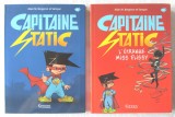&quot;CAPITAINE STATIC No. 1+3&quot;. Alain M. Bergeron et Sampar. 2 vol. benzi desenate in lb. franceza