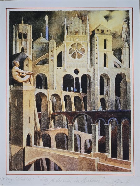 Tablou Tudor Banus - Les autoroutes du silence (litografie originala, tiraj Stockholm)