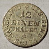 Germania Saxonia 1/12 thaler/ taler 1763 argint Frederic Cristian