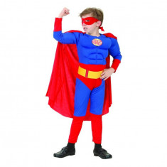 Costum carnaval Superman cu muschi pentru copii, 5 - 6 ani (110/120 cm)