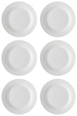 Set farfurii 6 piese pentru Fructe, din Portelan, Albe, diametru 19 cm