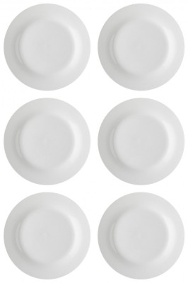 Set farfurii 6 piese pentru Fructe, din Portelan, Albe, diametru 19 cm foto